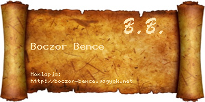Boczor Bence névjegykártya